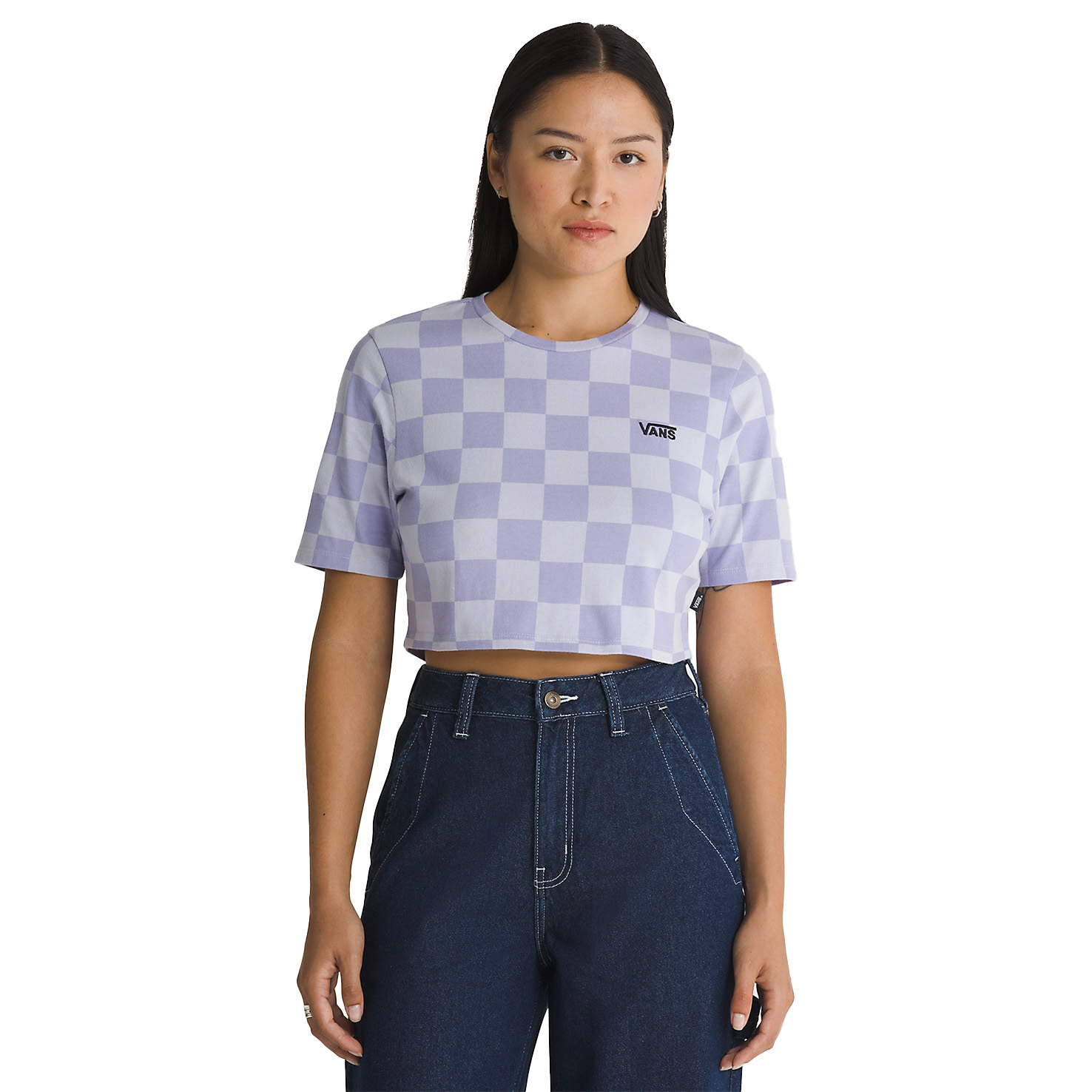 Check Crew Crop T-Shirt