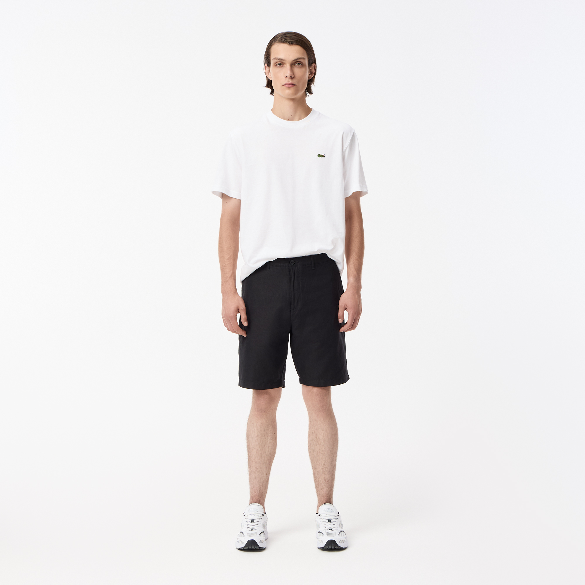 Мужские шорты Lacoste из смеси хлопка и льна