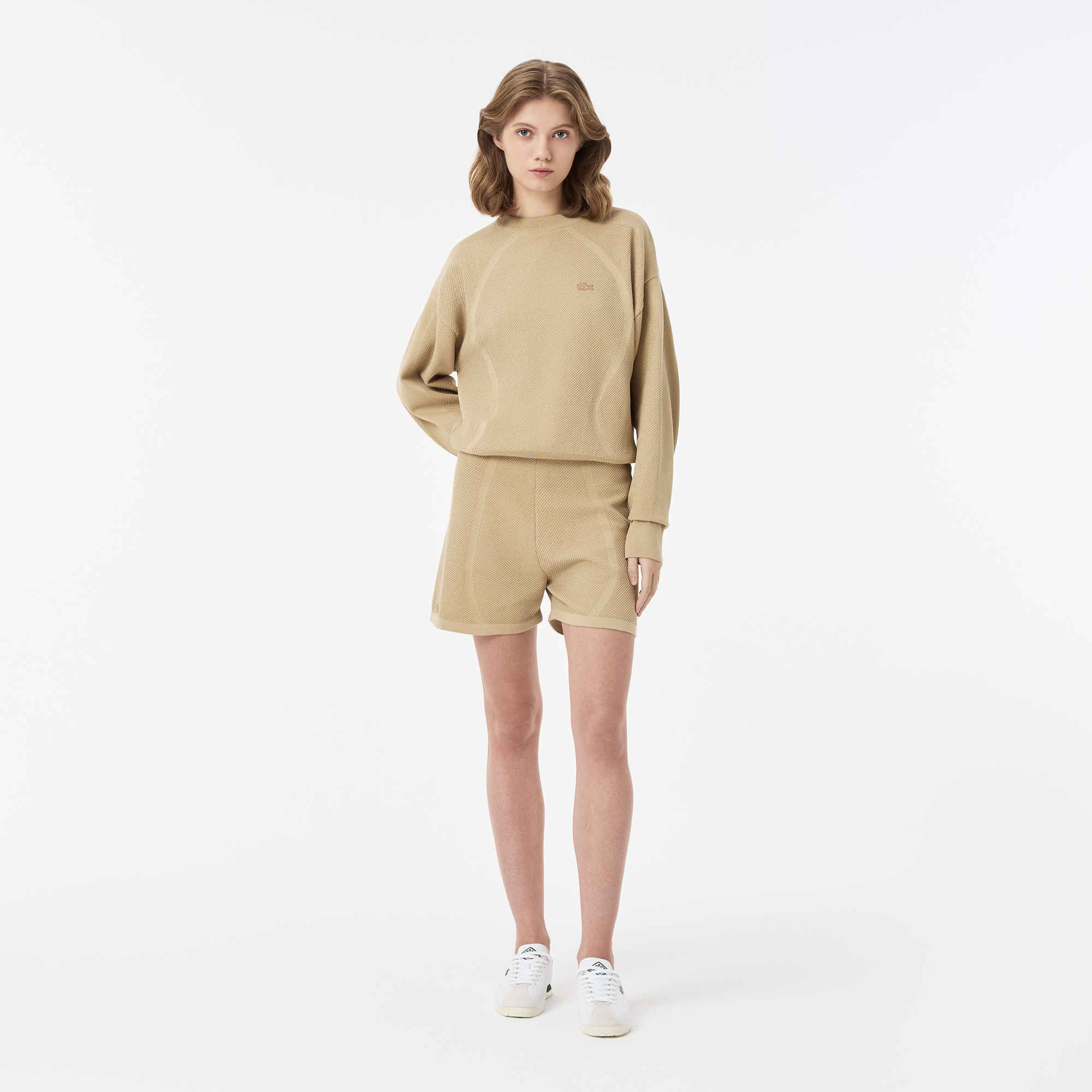 Женские рельефные шорты Lacoste из смеси хлопка