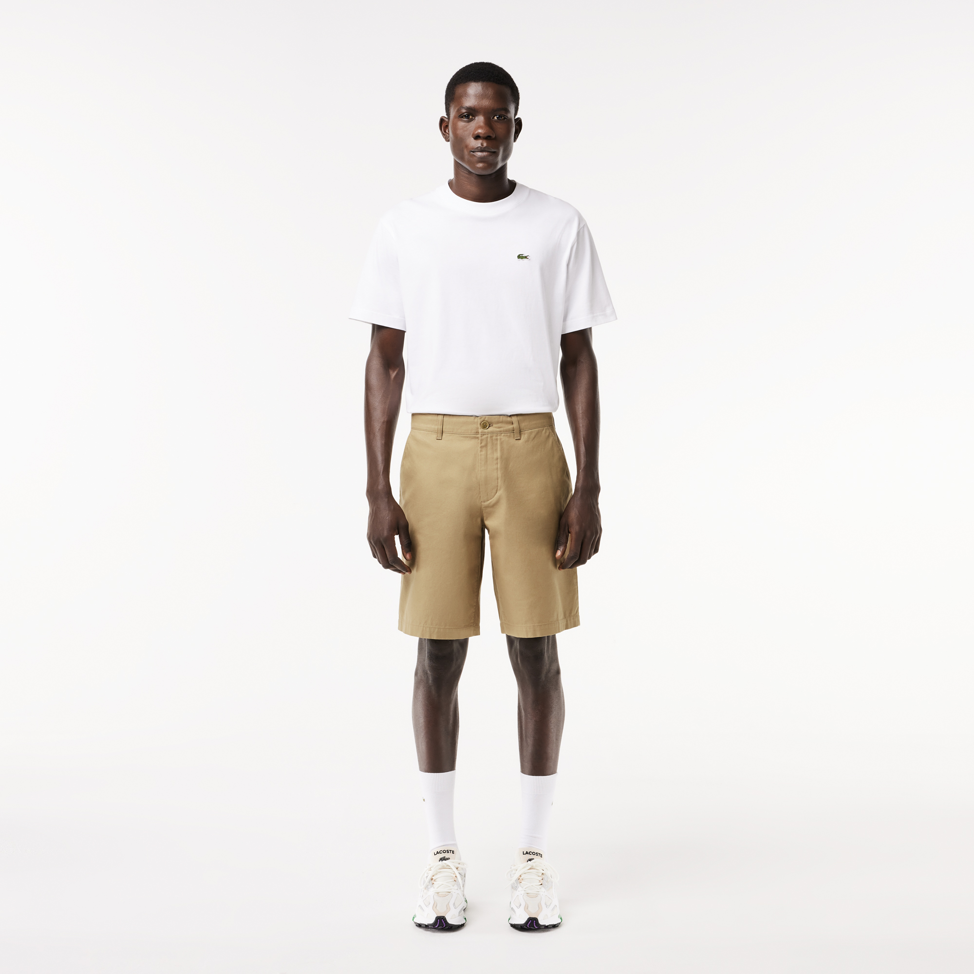 Мужские хлопковые шорты Lacoste прямого кроя
