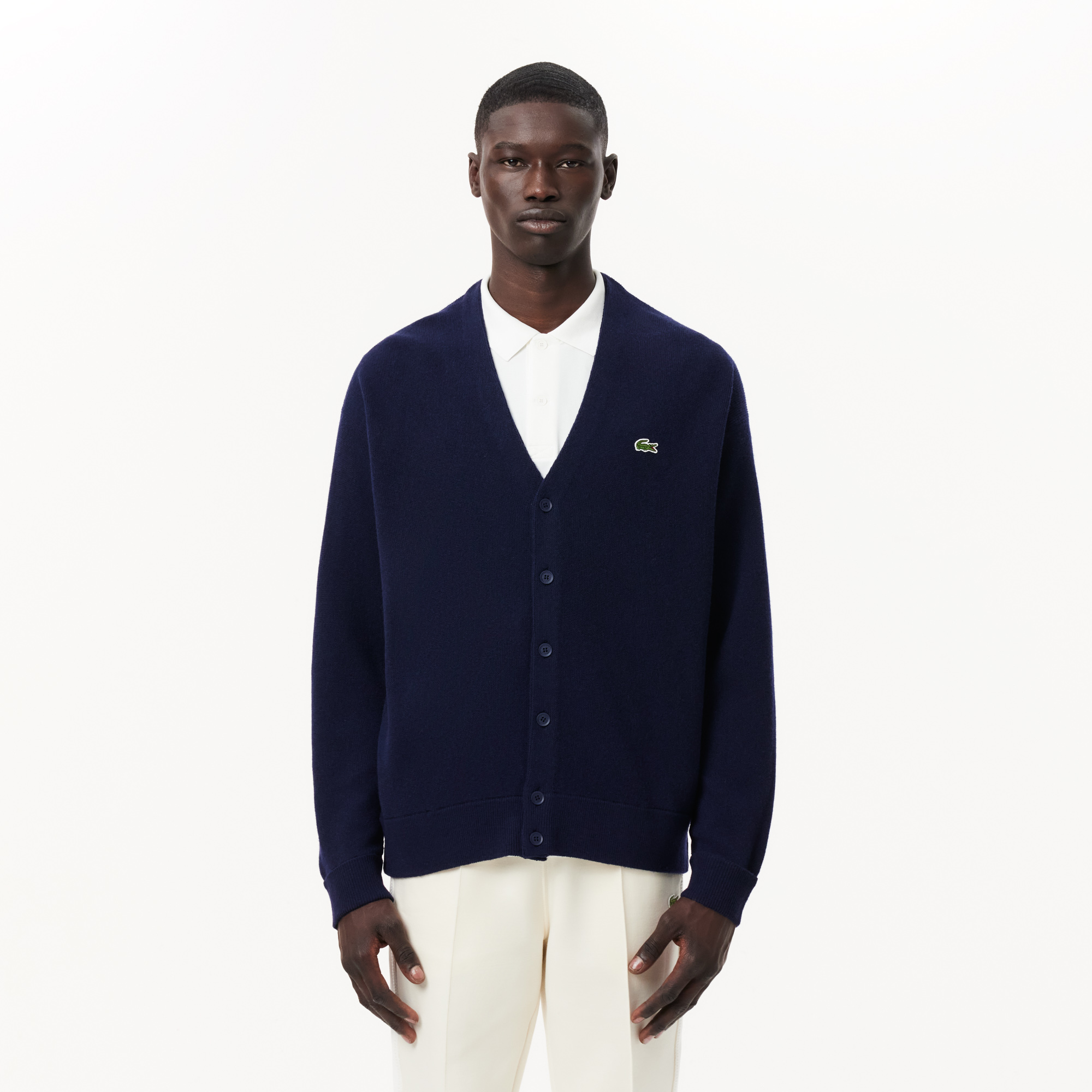 Мужской шерстяной кардиган Lacoste свободного кроя