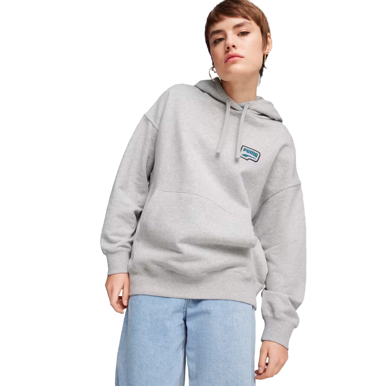 

DOWNTOWN OVERSIZED GRAPHIC HOODIE TR, Серый