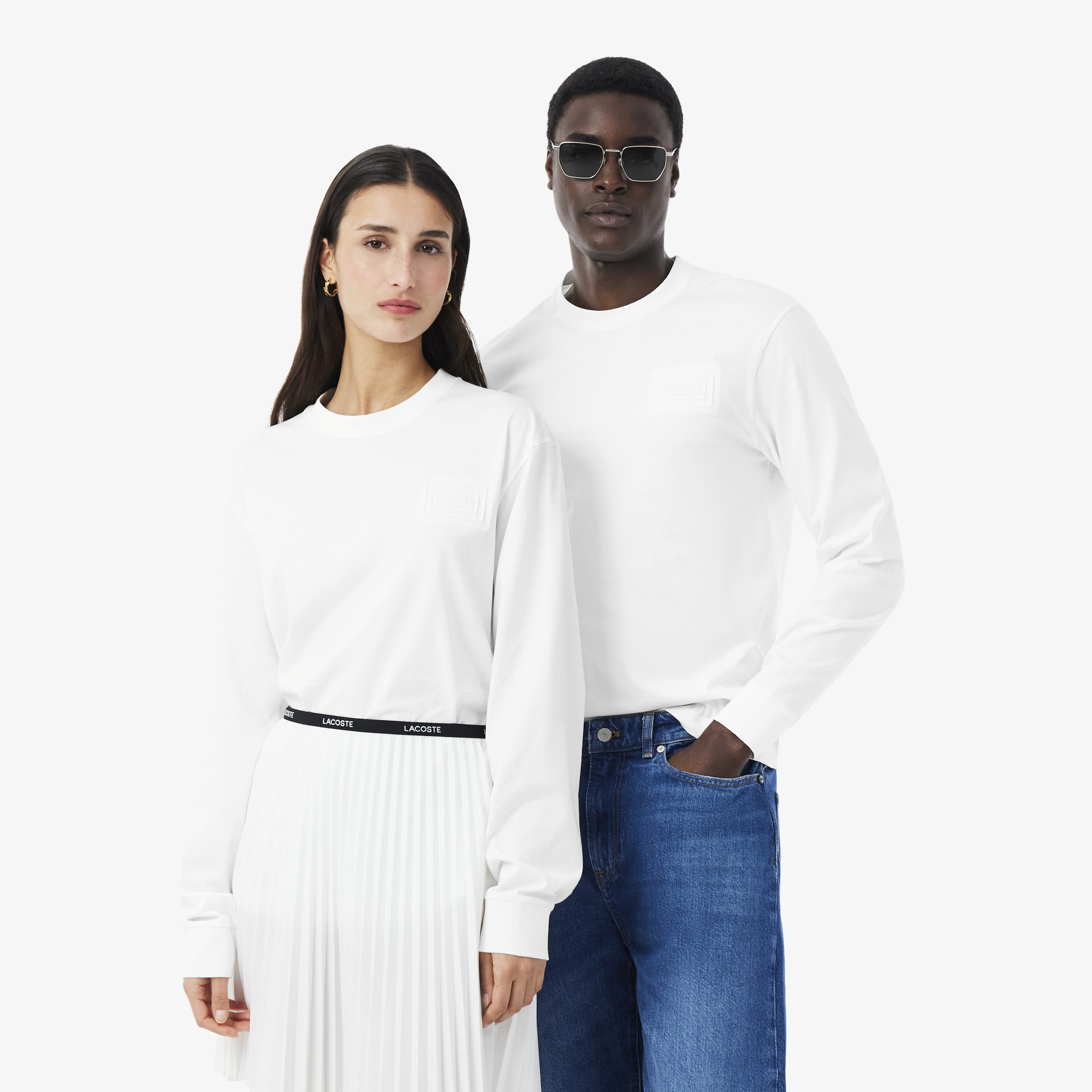 Хлопковая футболка Lacoste с длинным рукавом унисекс