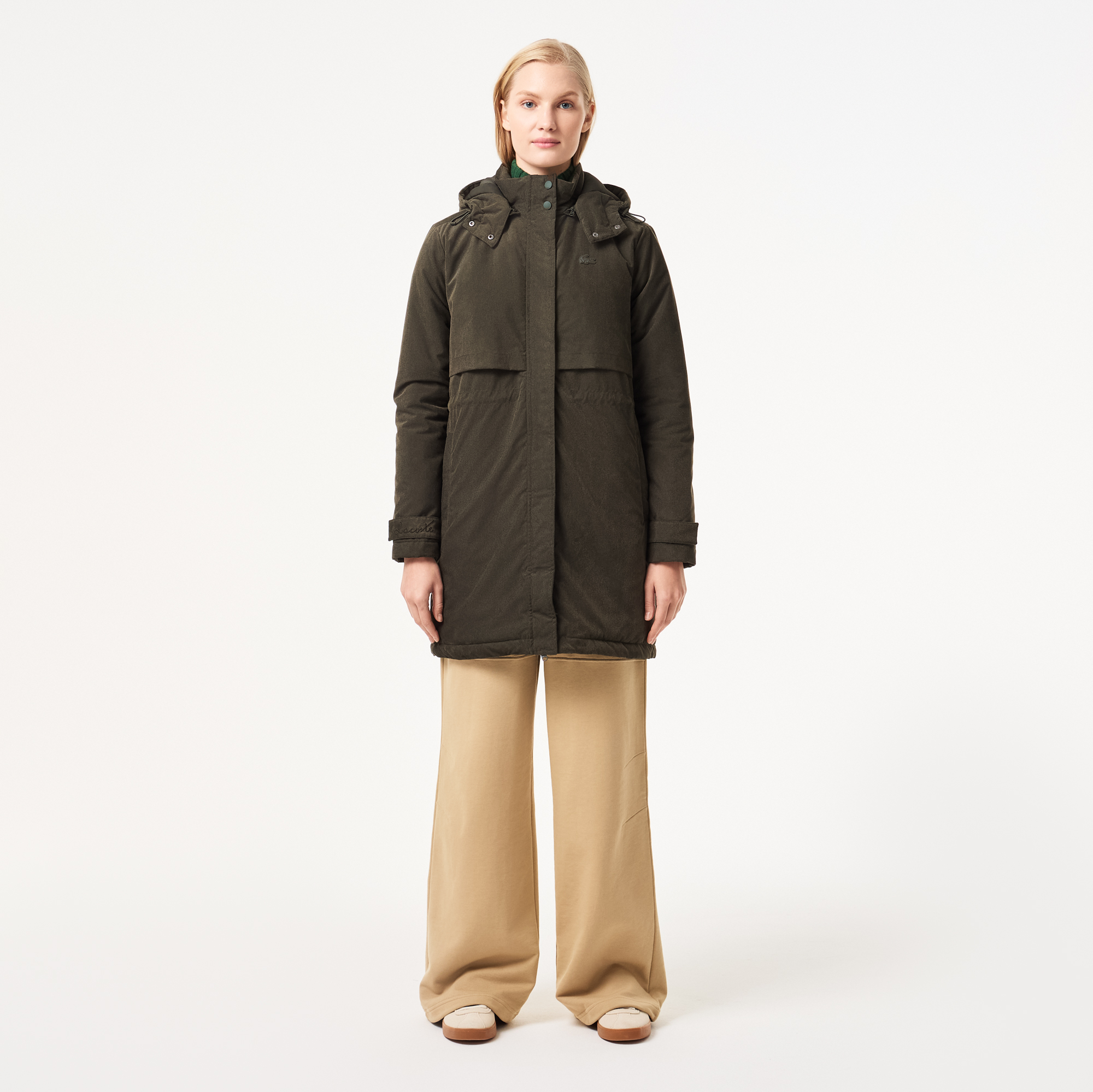 Женская парка Lacoste свободного кроя с капюшоном