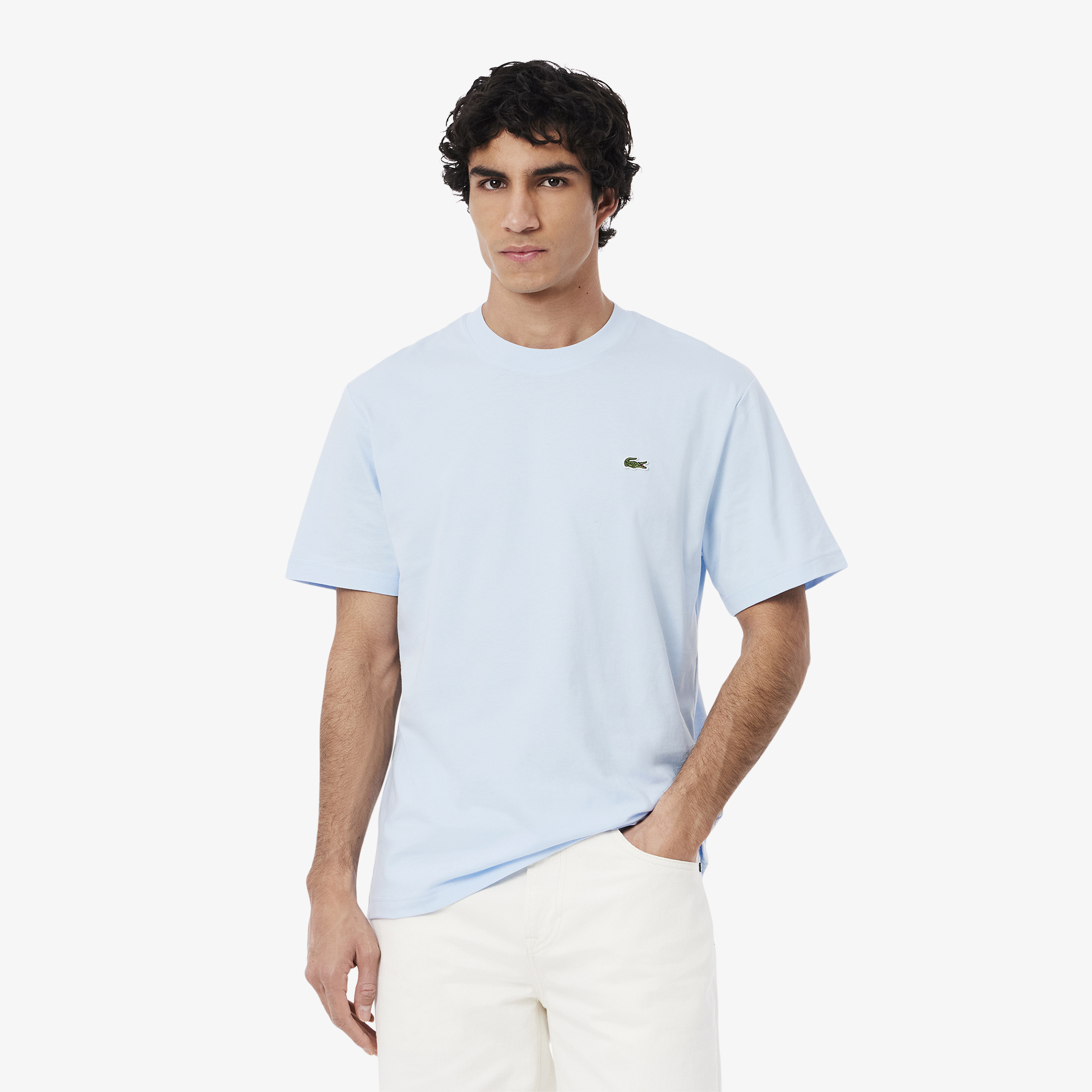 Мужская хлопковая футболка Lacoste с коротким рукавом