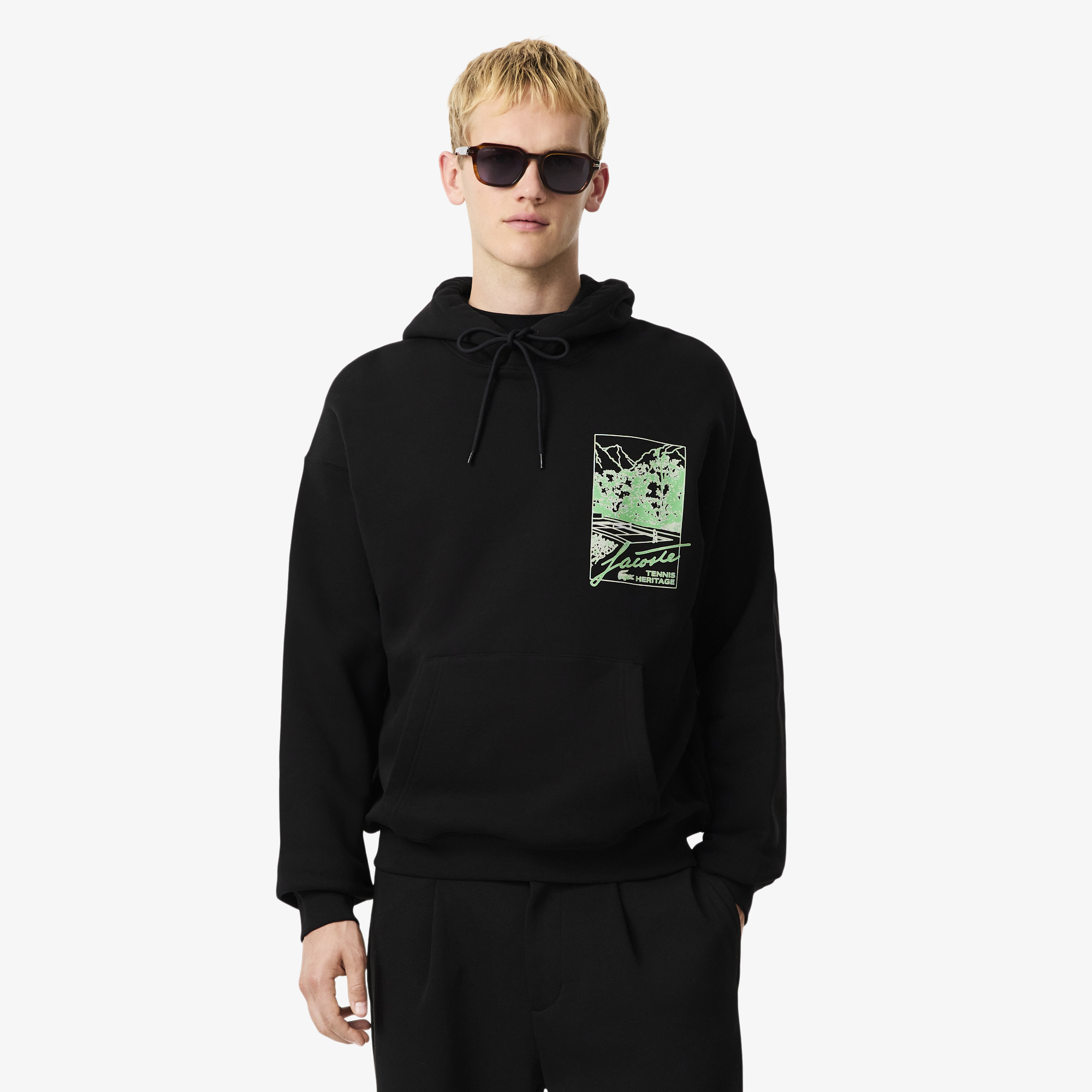 Мужской хлопковый свитшот Lacoste свободного кроя