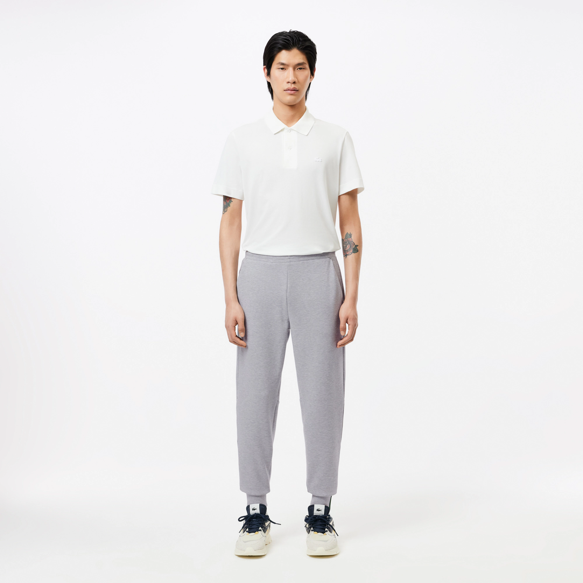 Мужские брюки Lacoste для спорта из меланжевой смеси хлопка