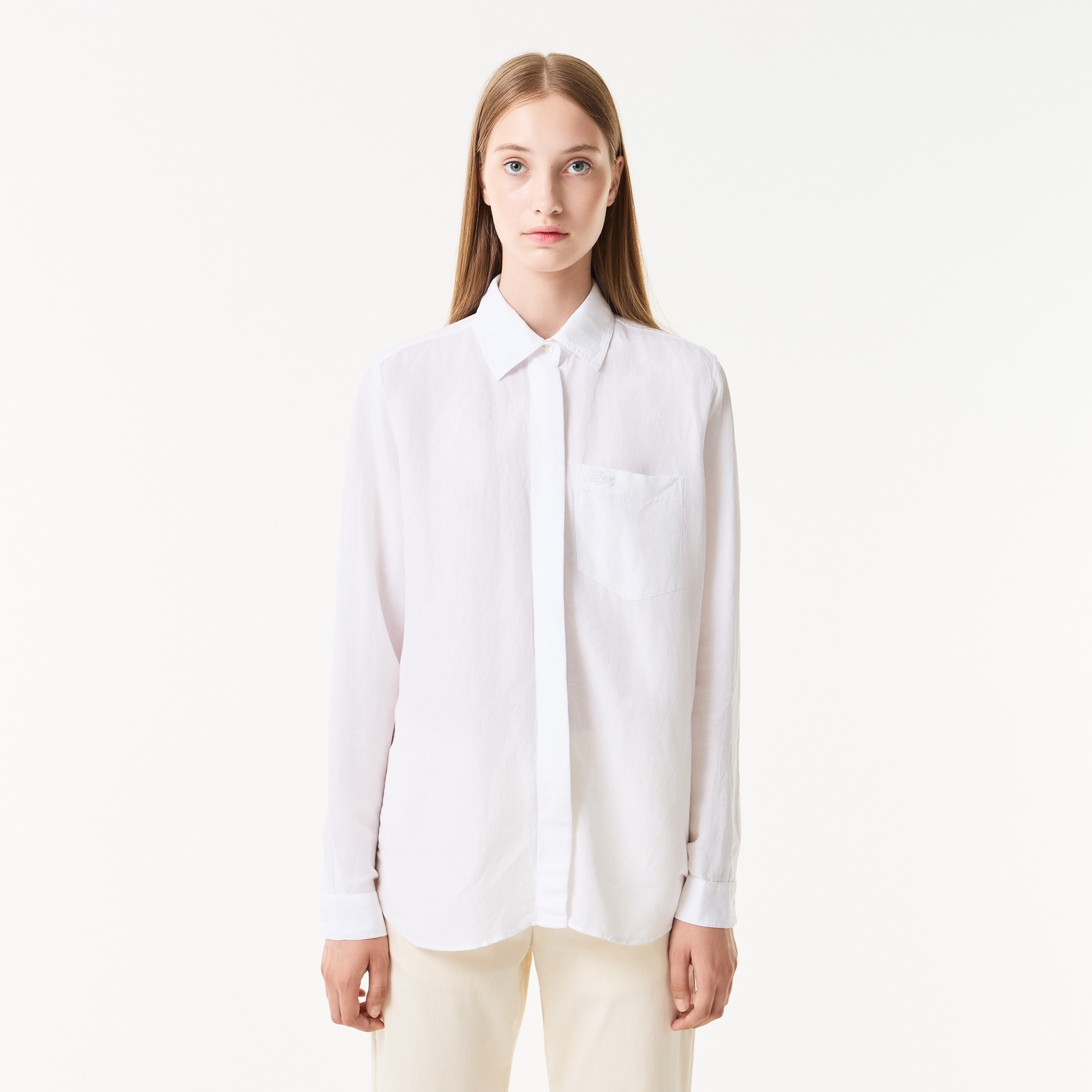 Женская лёгкая рубашка Lacoste из льна