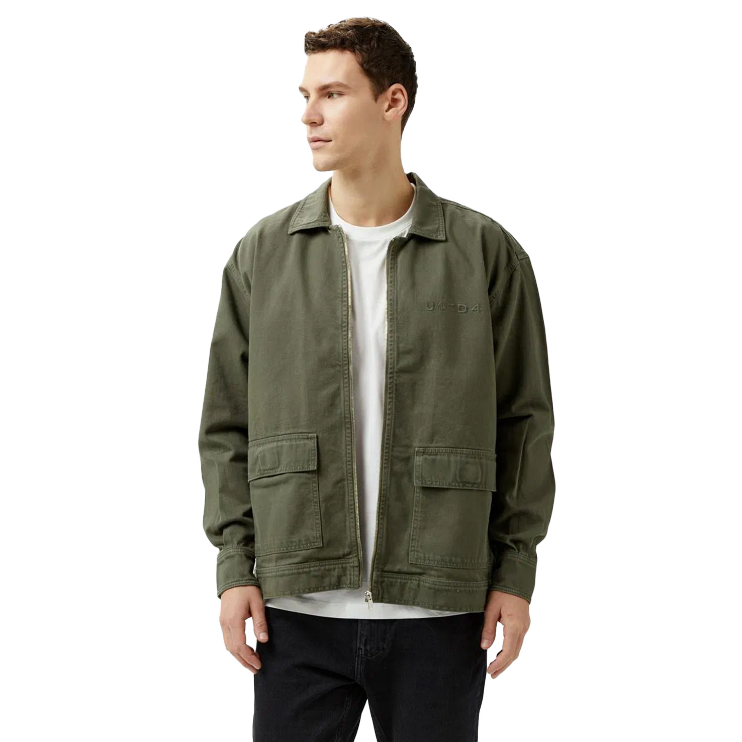 WASHED DENIM ZIP JACKET