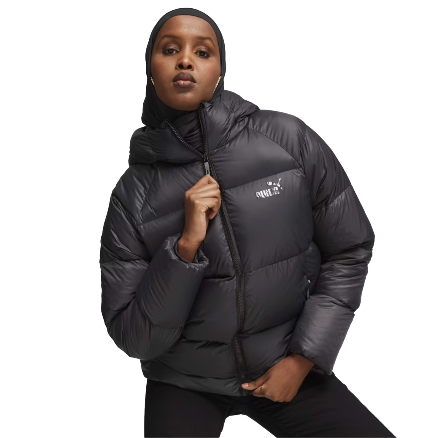 

Hooded Ultra Down Puffer Jacket, Черный