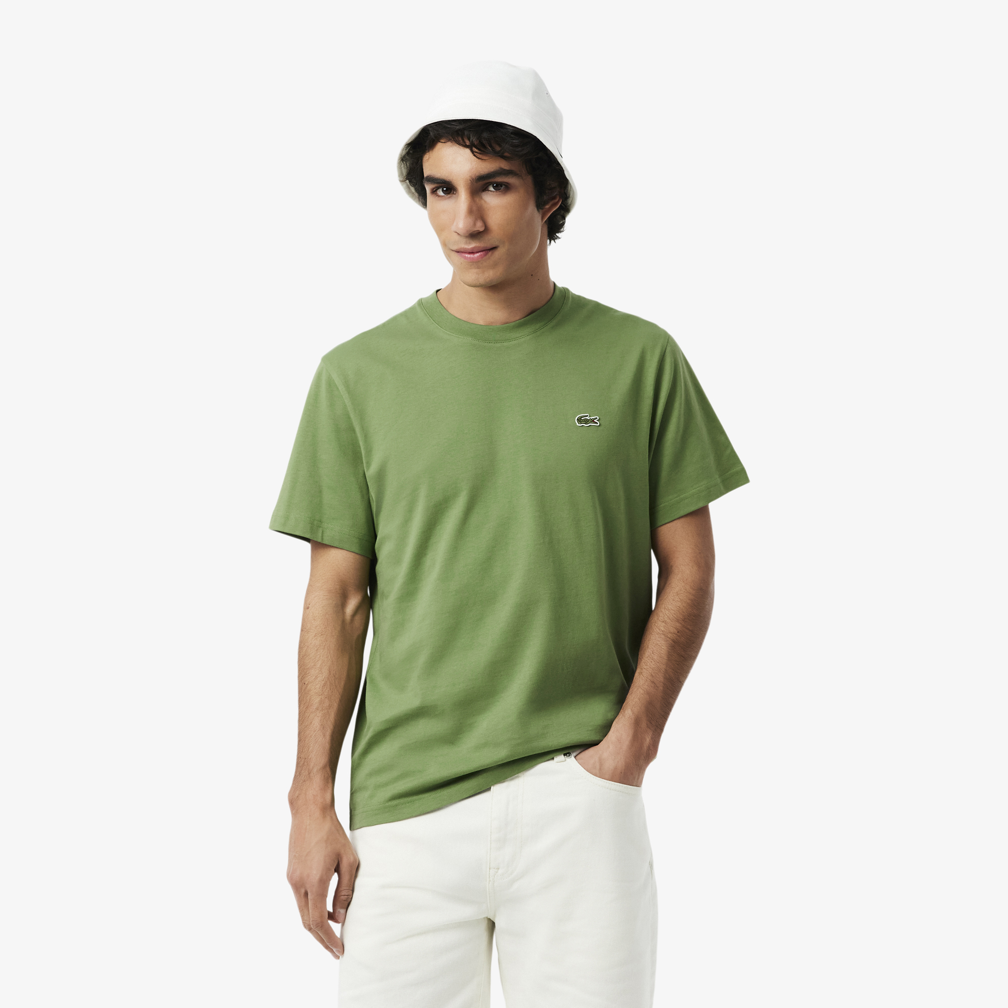 Мужская хлопковая футболка Lacoste с коротким рукавом