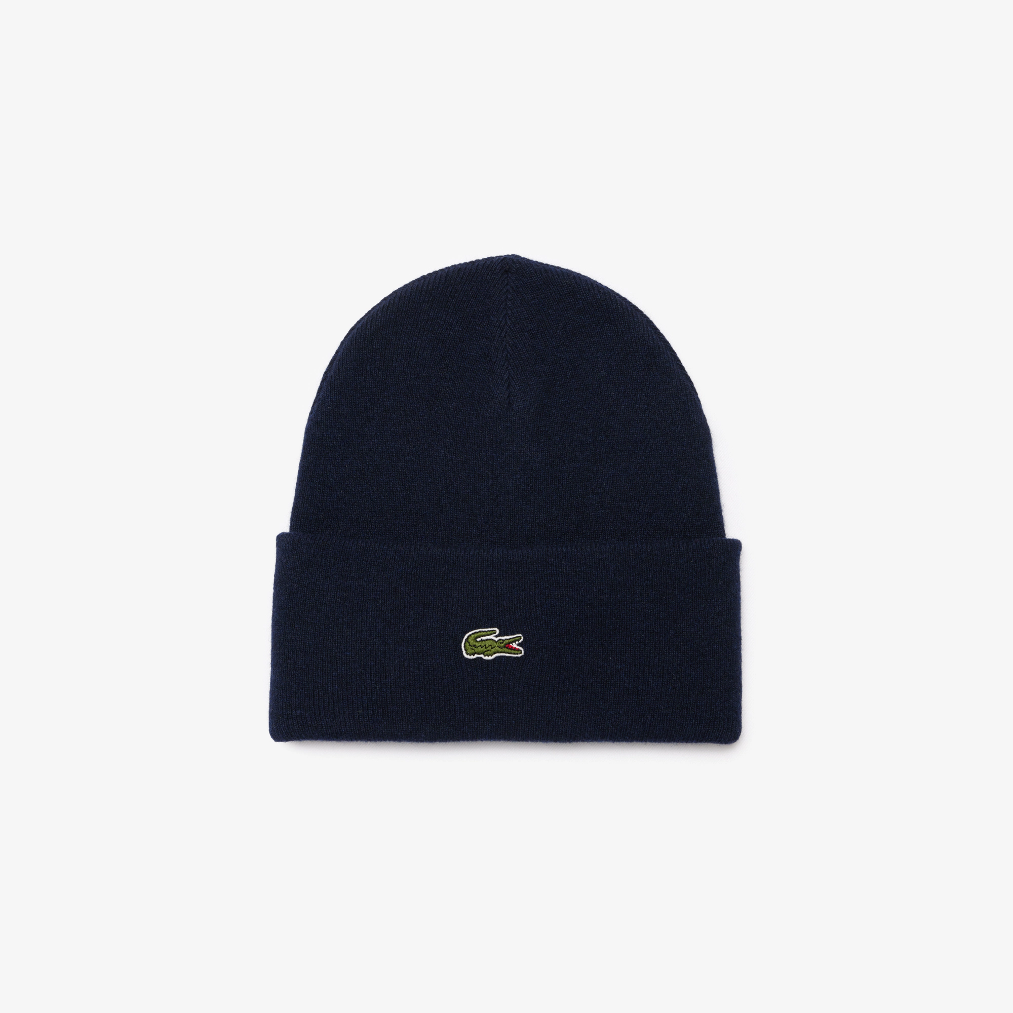 Шерстяная шапка Lacoste унисекс в рубчик