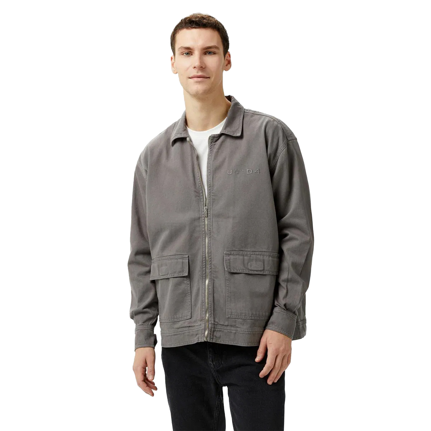 WASHED DENIM ZIP JACKET