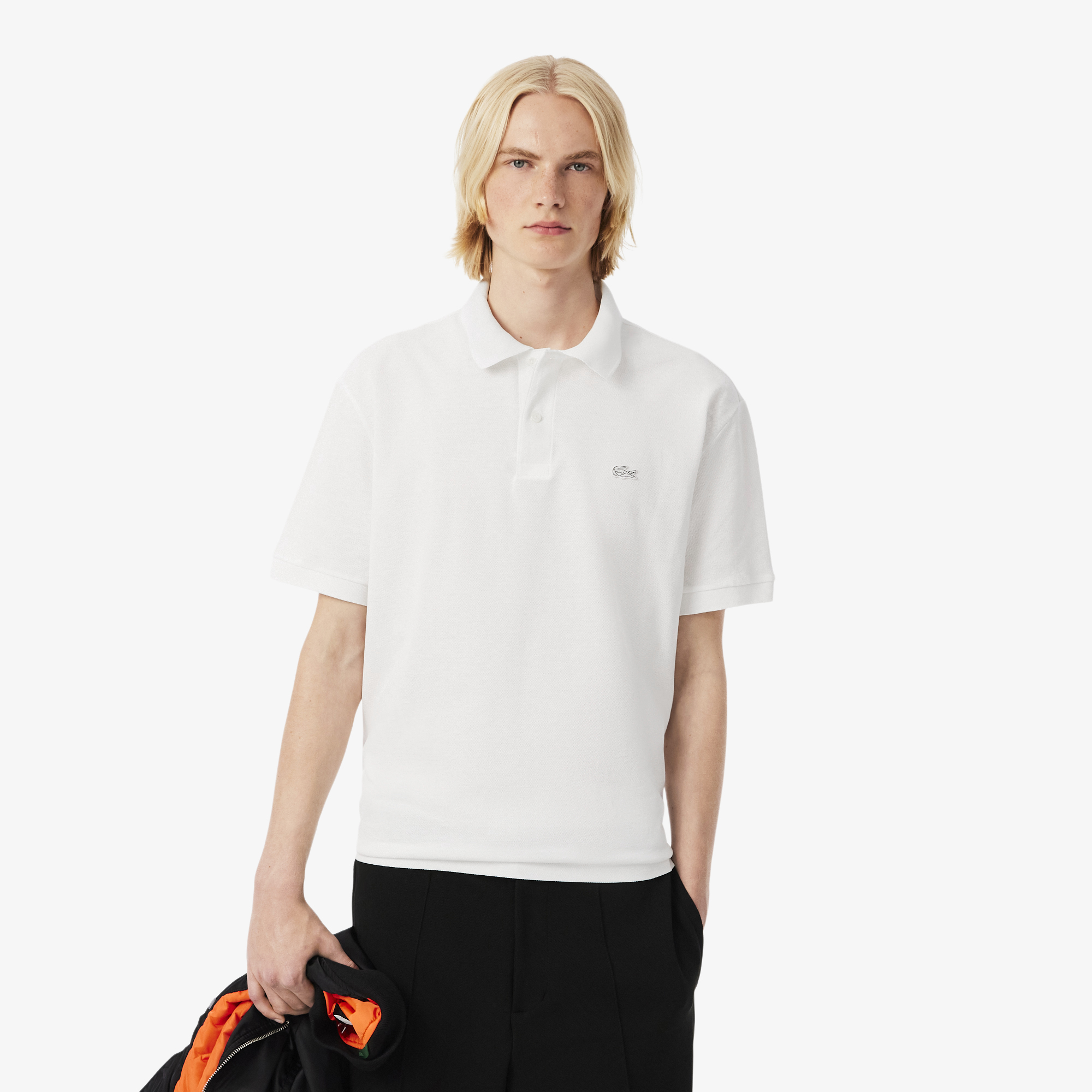 Мужская рубашка-поло Lacoste свободного кроя из плотного хлопка