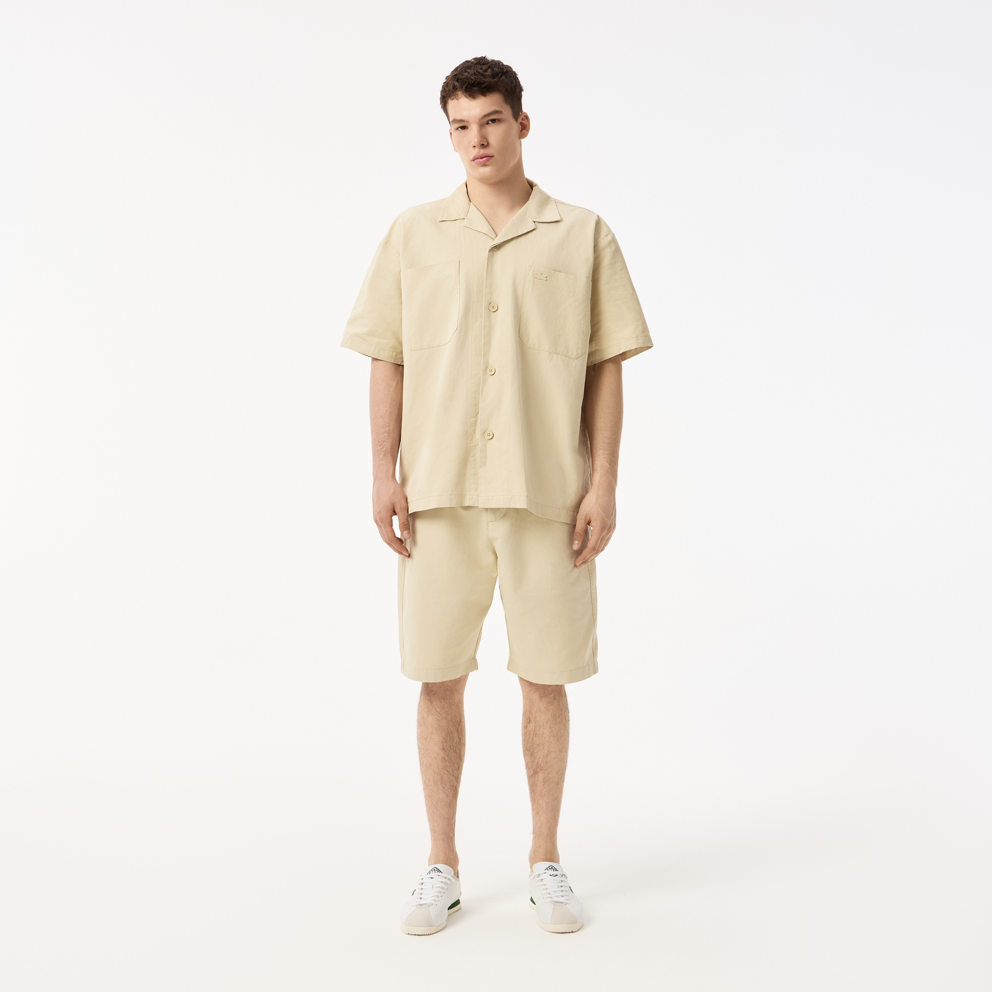 Мужские шорты Lacoste из смеси хлопка и льна