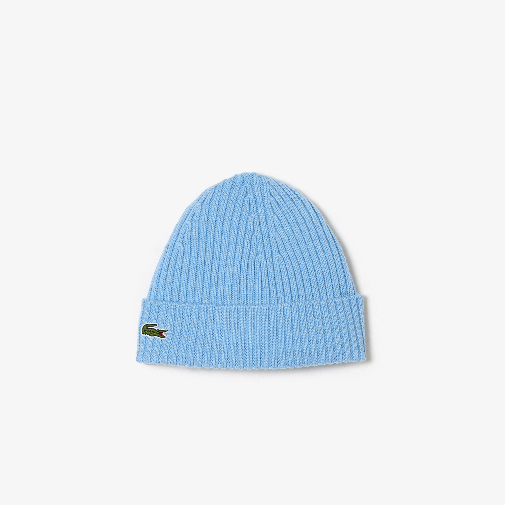 Шерстяная шапка Lacoste унисекс в рубчик