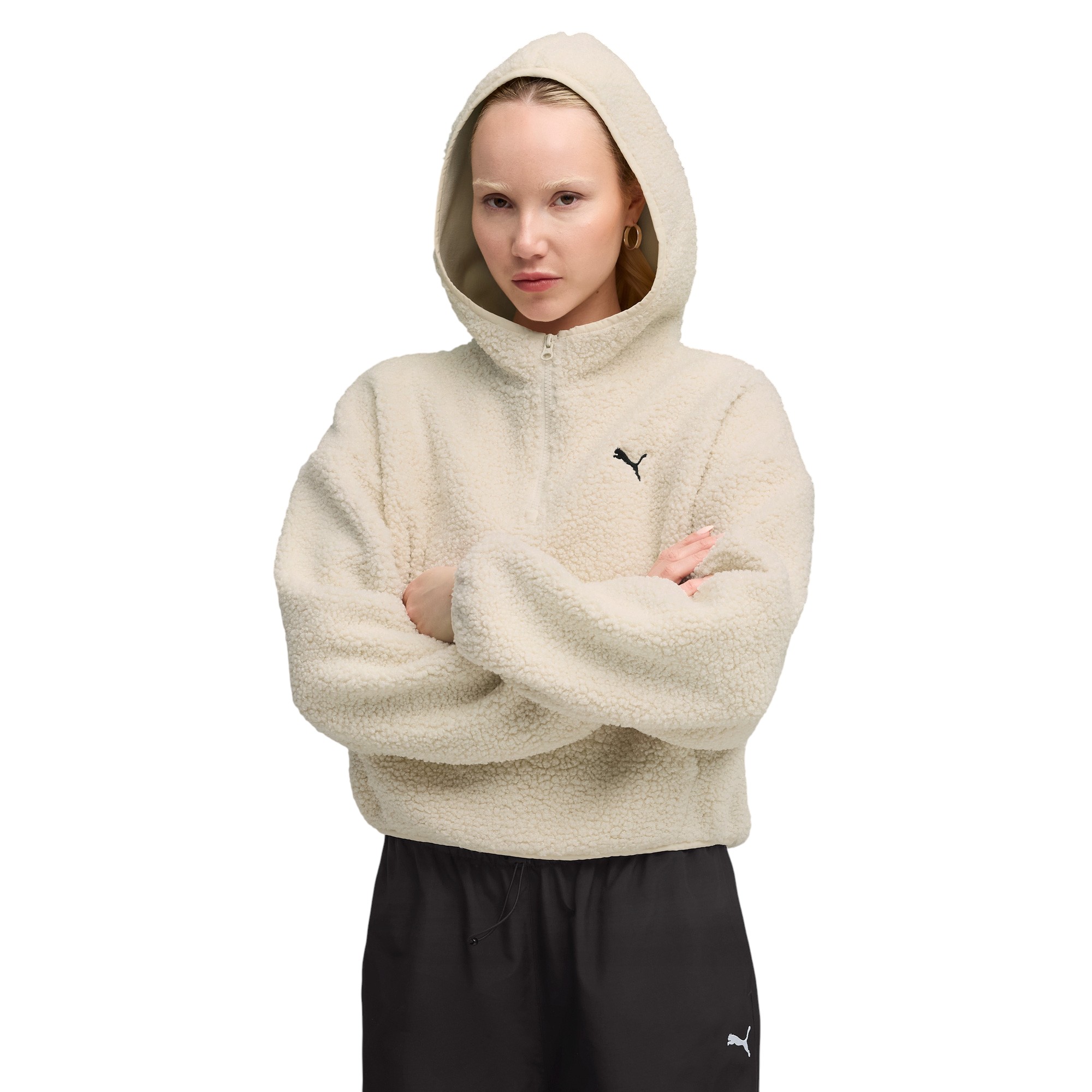 WARDROBE ESS Oversized Polar Fleece Hoodie