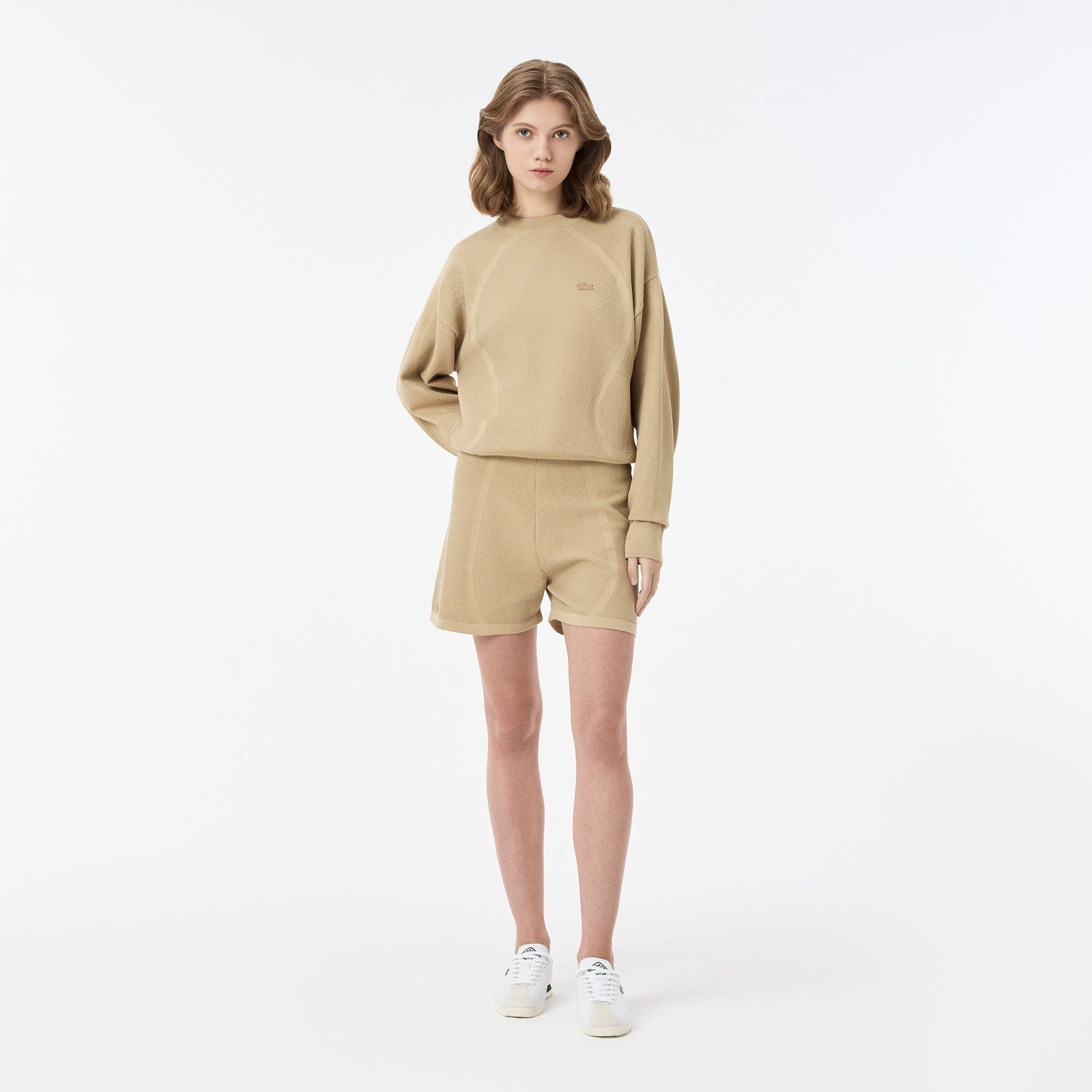 Женские рельефные шорты Lacoste из смеси хлопка