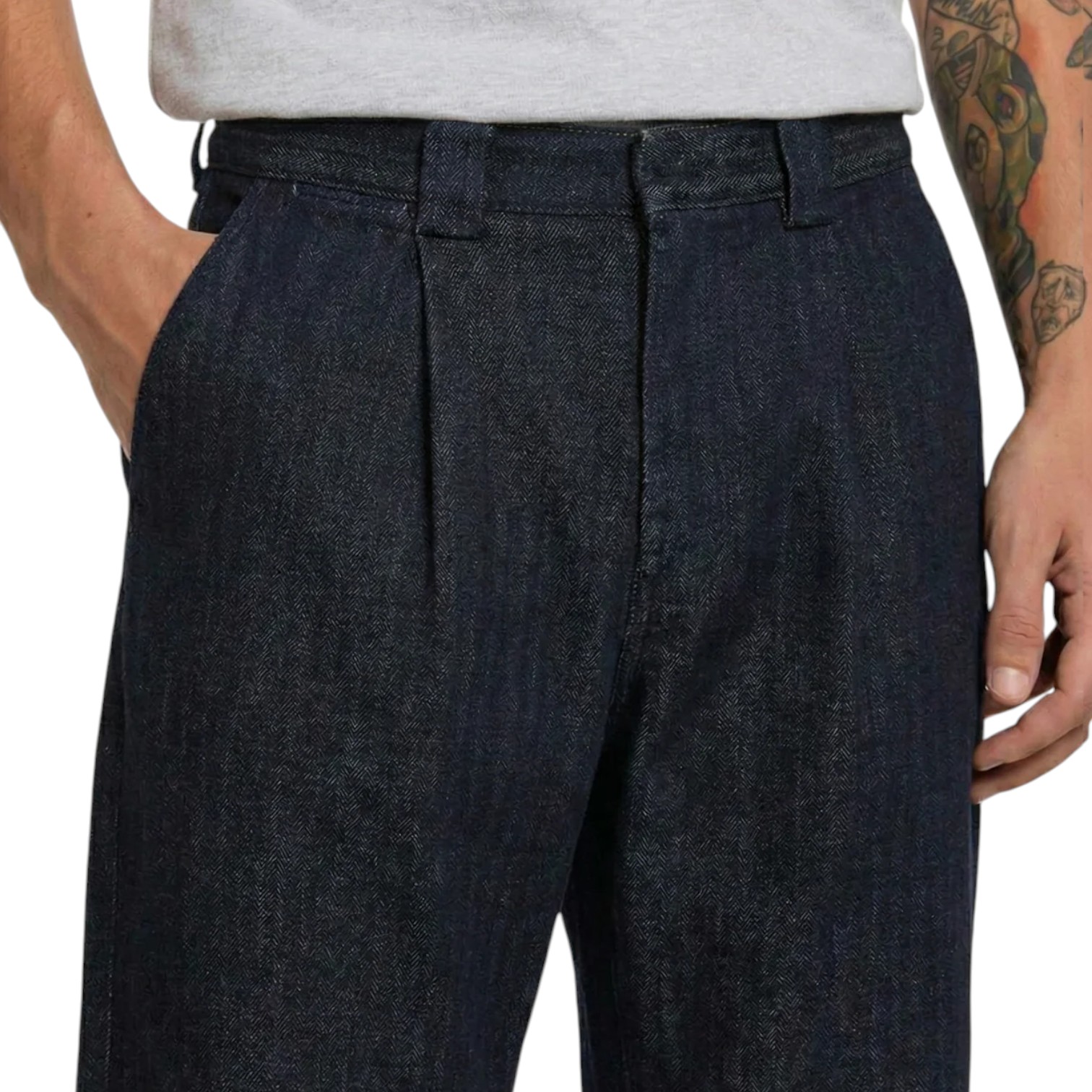 SELVEDGE HERRINGBONE DENIM WORK PANT 4