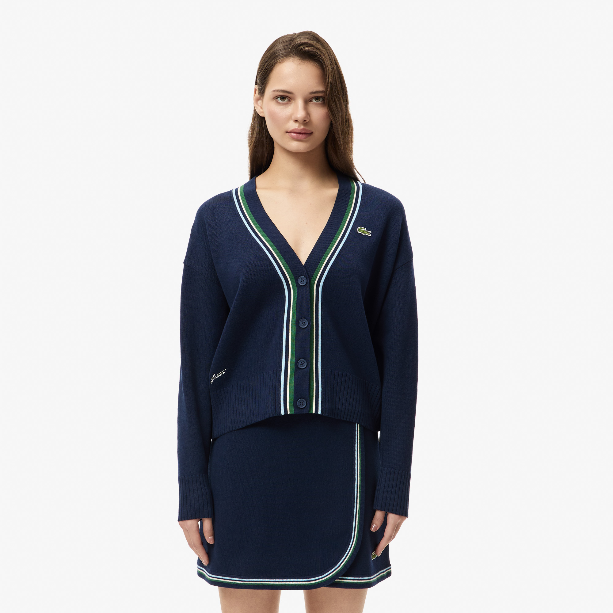 Женский вязаный кардиган Lacoste классического кроя