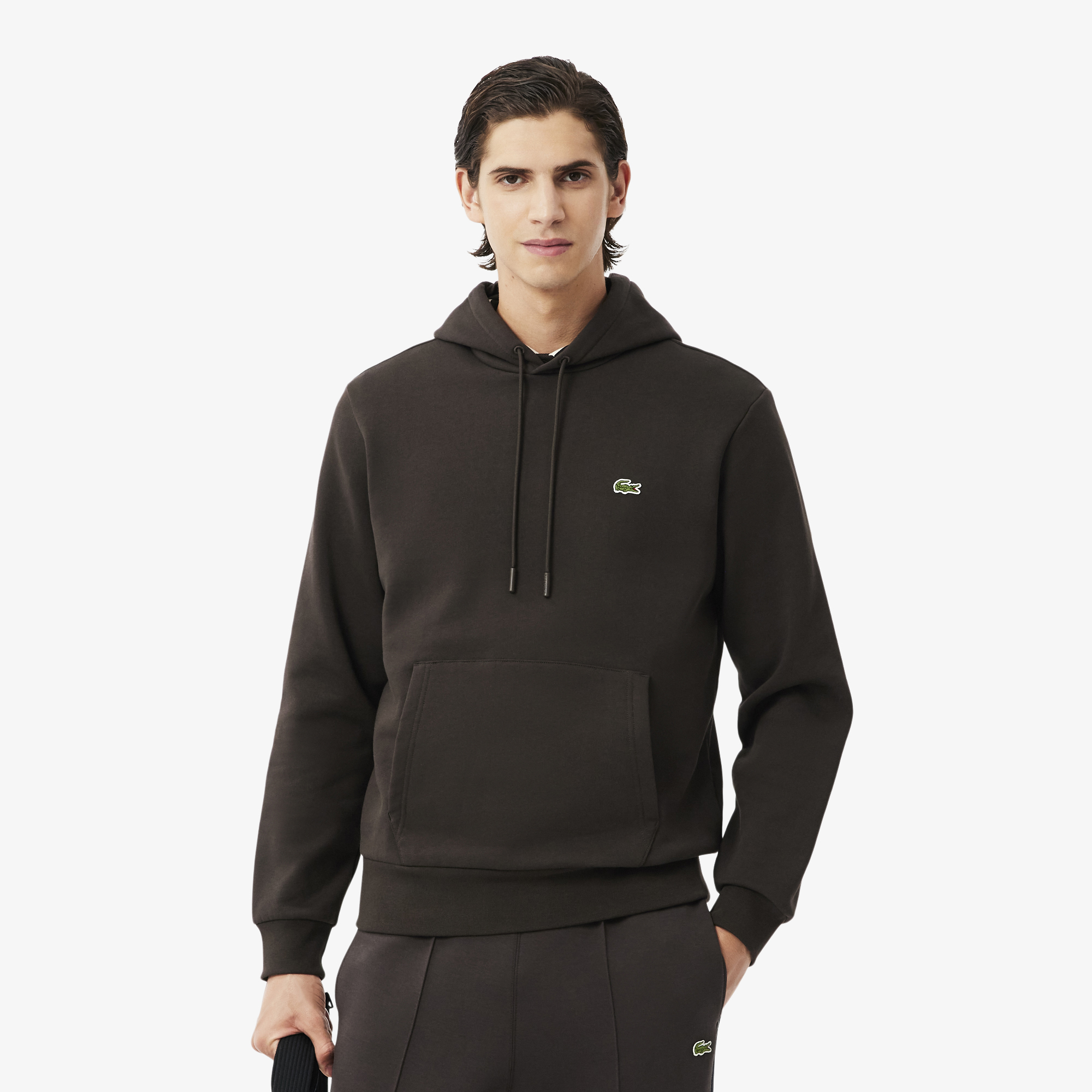 Мужское худи Lacoste классического кроя с флисом