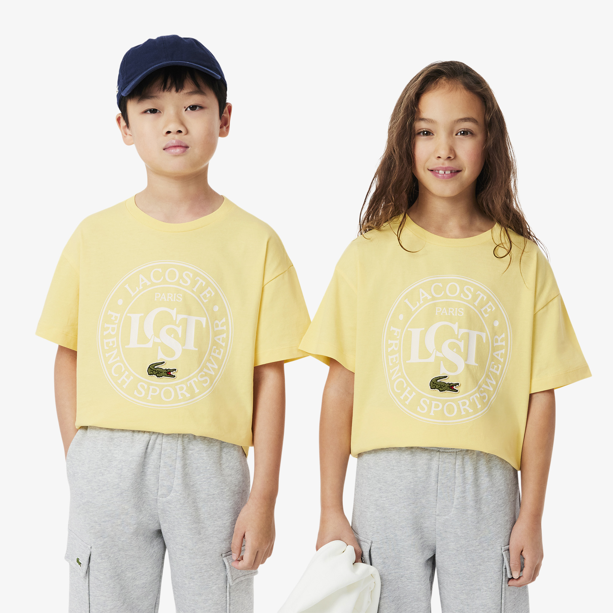Детская футболка Lacoste из хлопка с принтом