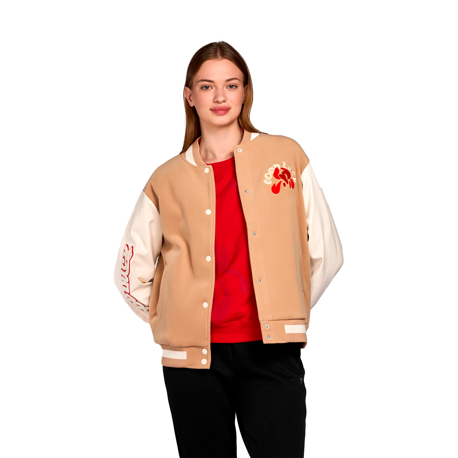 

CNY-Good Luck BOMBER, Бежевый