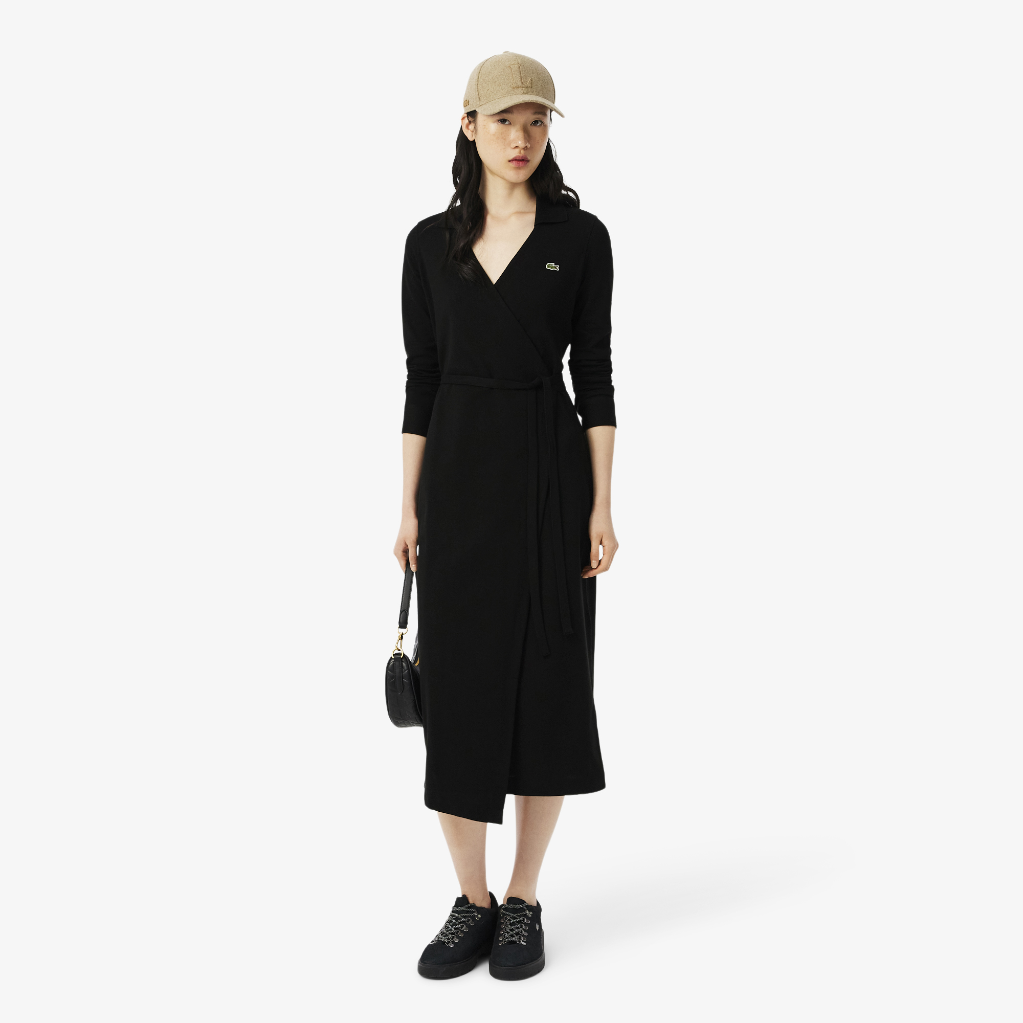 Эластичное хлопковое платье Lacoste
