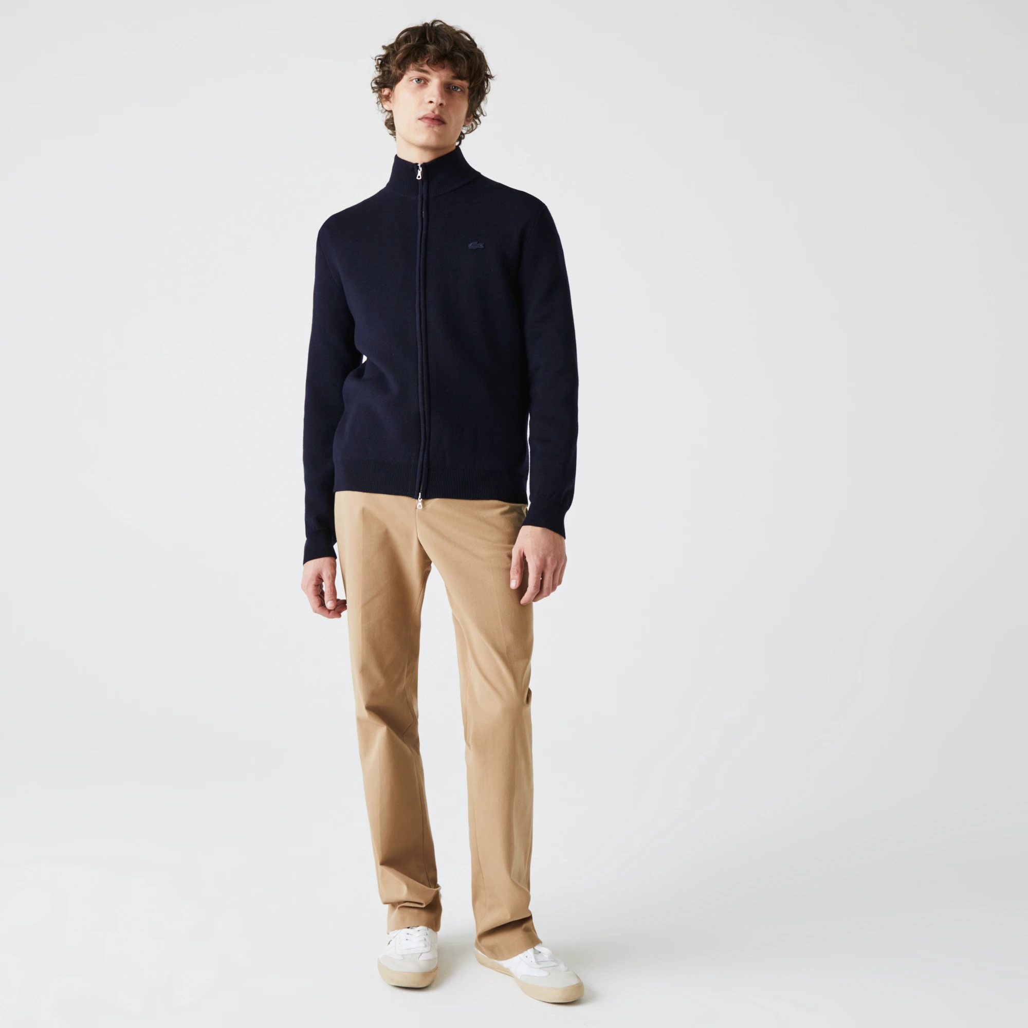 Мужской шерстяной свитер Lacoste на молнии