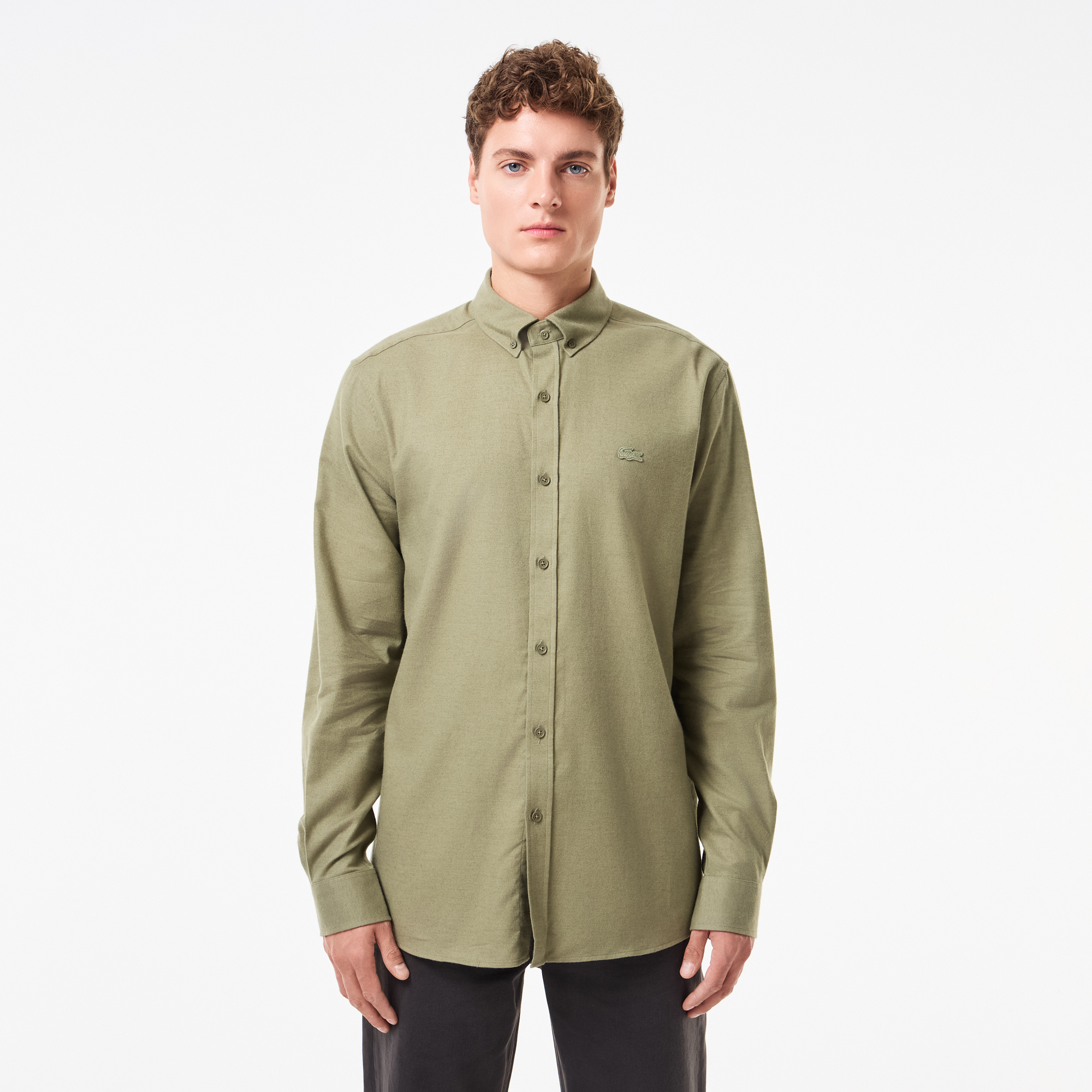 Мужская рубашка Lacoste из смеси хлопка и шерсти