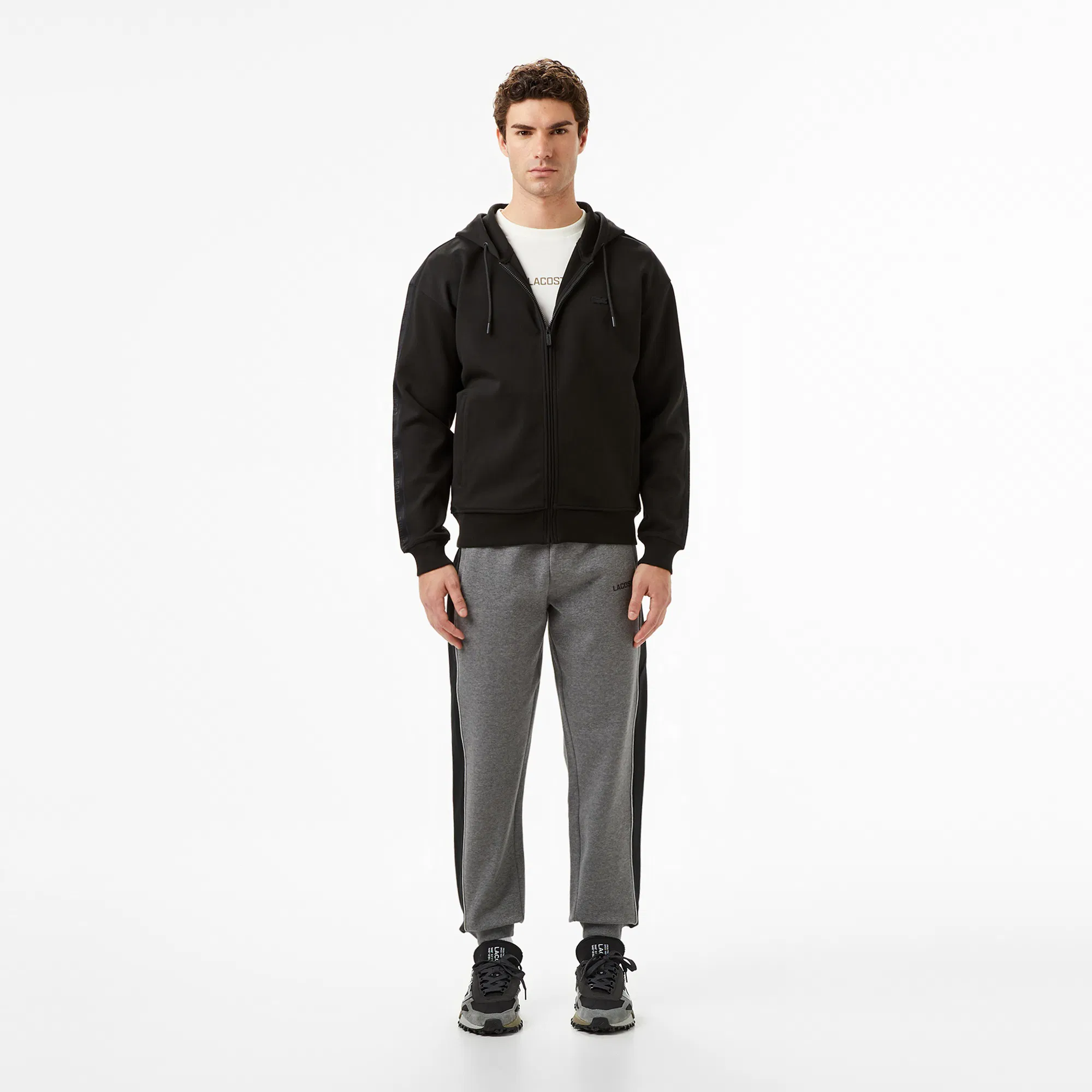 Мужские хлопковые спортивные брюки Lacoste свободного кроя