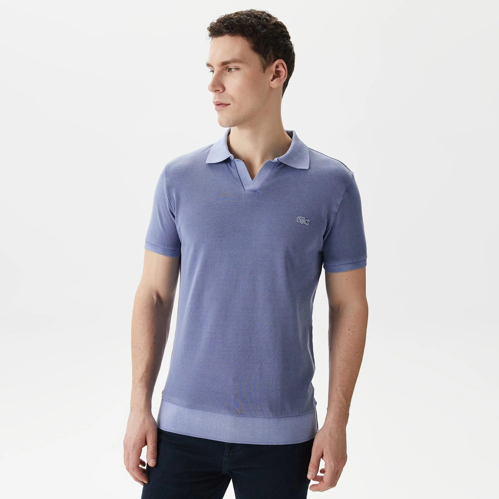 Мужское хлопковое поло Lacoste стандартного кроя