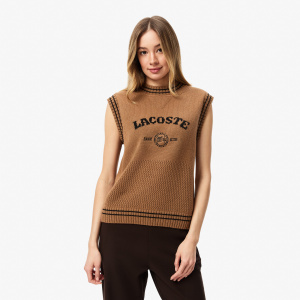 Женский Женский свитер без рукавов Lacoste классического кроя