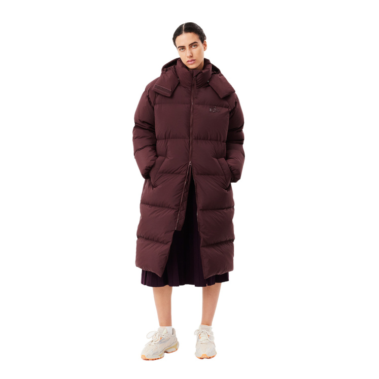 Женская куртка Lacoste Длинный пуховик с капюшоном