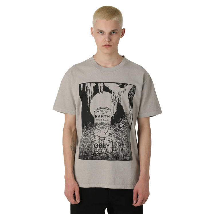 Мужская футболка OBEY HERE LIES THE EARTH