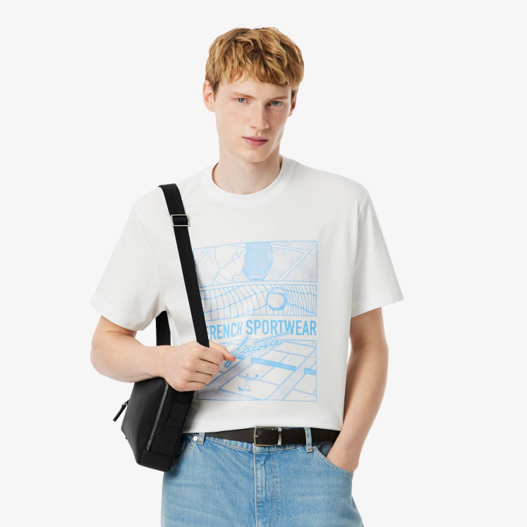 Мужская Мужская хлопковая футболка Lacoste
