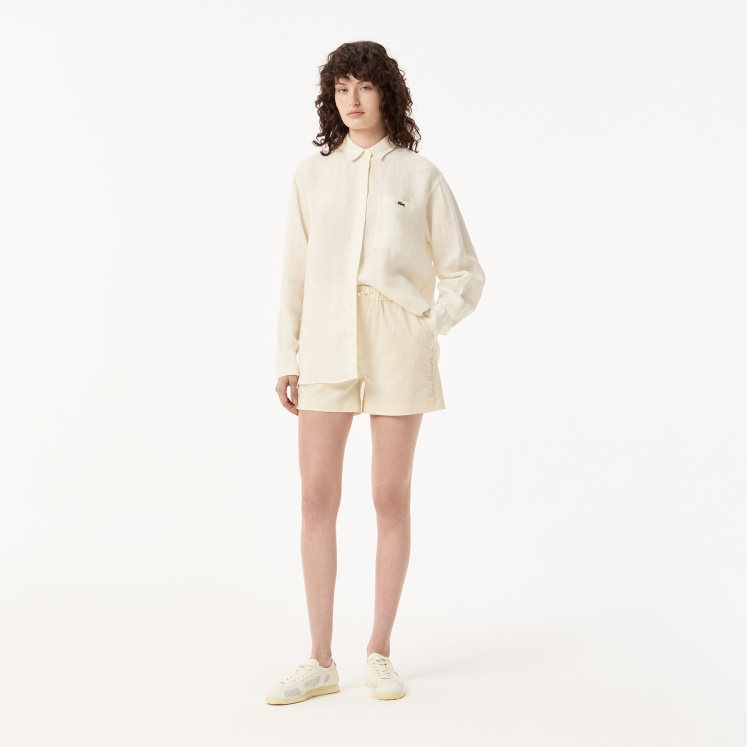 Женские Женские короткие однотонные шорты Lacoste