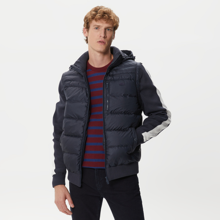 Мужское пальто Мужской утеплённый жилет Lacoste с капюшоном