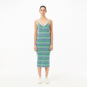 Женское Женское длинное платье Lacoste в полоску