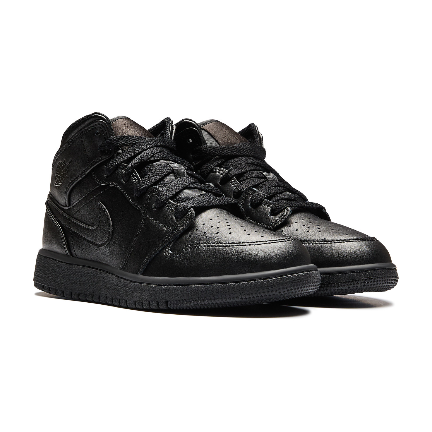 air jordan 1 mid black leather