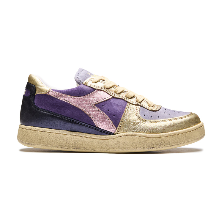 Женские кроссовки diadora MI BASKET LOW METAL PIGSKIN USED