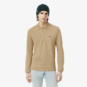 Мужское Мужское поло Lacoste L.12.21 классического кроя с длинным рукавом
