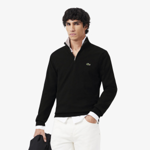 Мужской Мужской хлопковый свитер Lacoste на молнии с высоким воротом