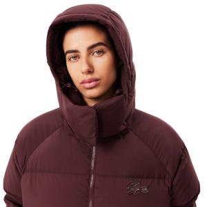 Женская куртка Lacoste Длинный пуховик  с капюшоном
