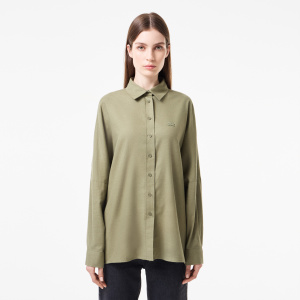 Женская Женская хлопковая рубашка Lacoste свободного кроя