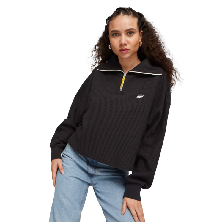 Женская толстовка DOWNTOWN Half-Zip Crew PUMA Black
