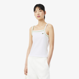 Женская футболка Женская хлопковая майка Lacoste с контрастными акцентами