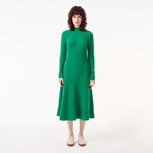 Женское Женское шерстяное платье Lacoste с длинным рукавом