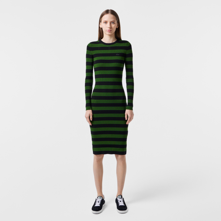 Женское Эластичное платье Lacoste в полоску