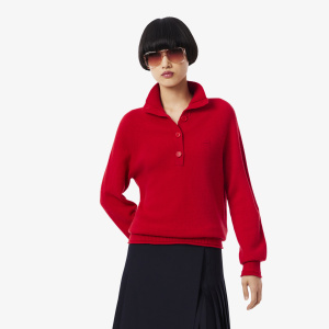 Женский Женский шерстяной свитер Lacoste с высоким воротником